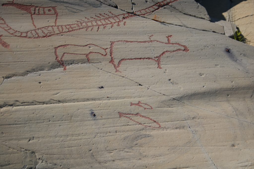 Felsenmalerei  in Rot