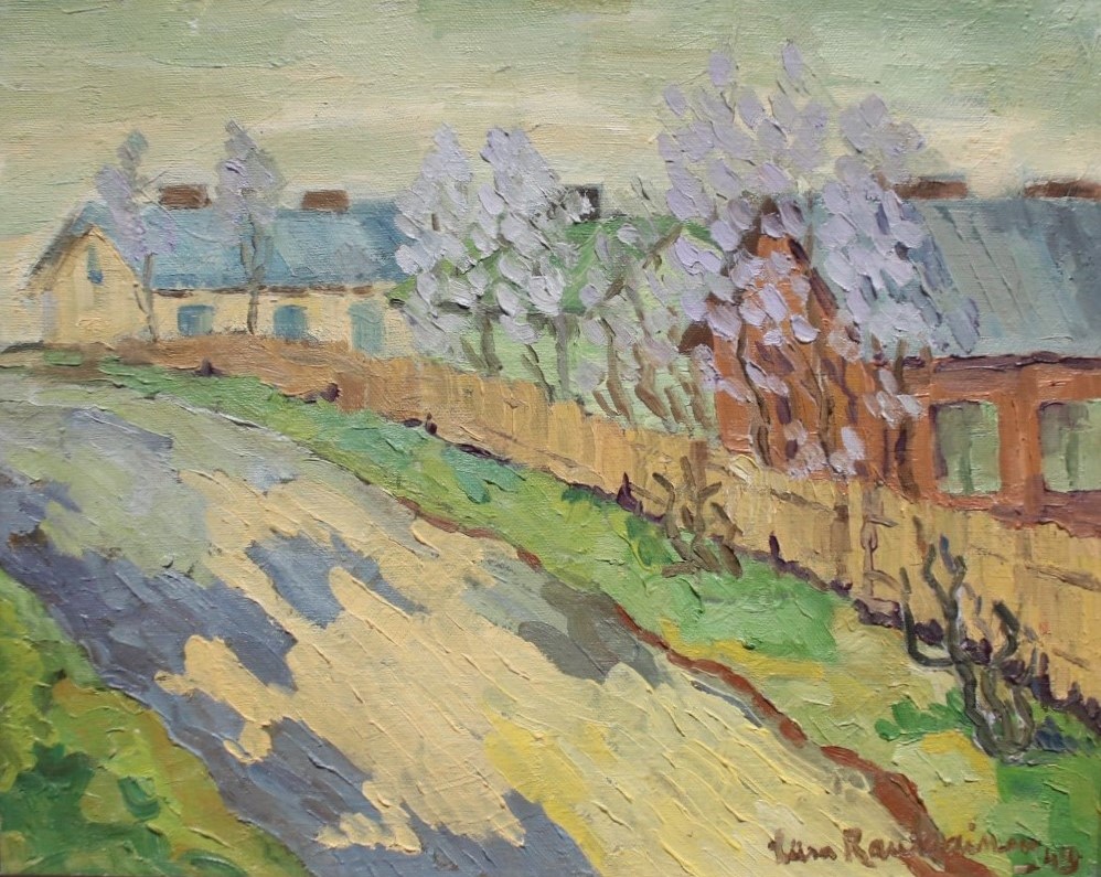 Aquarell - Häuser am Fluss