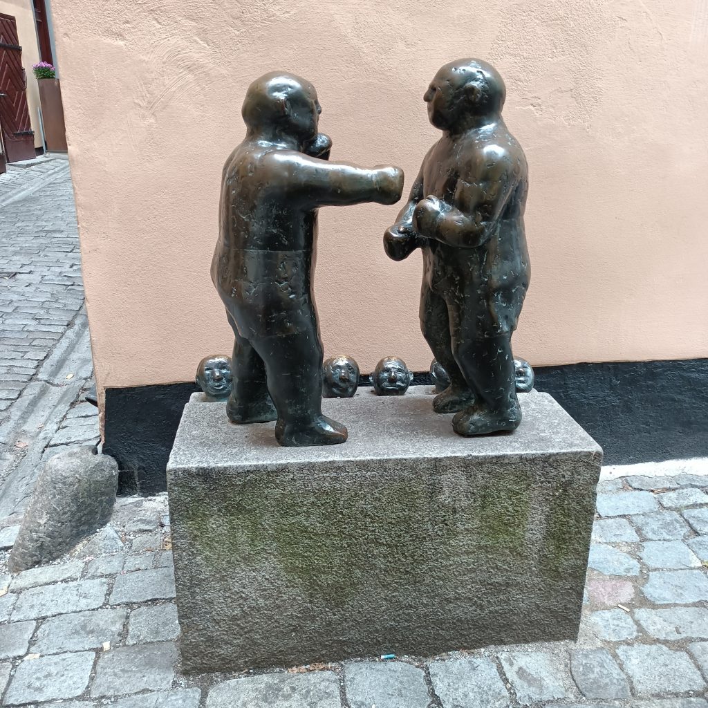 Skulptur zweir Boxer